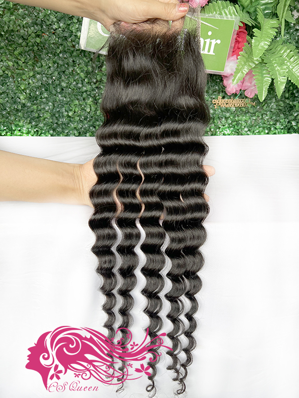 Csqueen Raw Rare Wave Raw hair 5*5 HD Lace Closure 100% Unprocessed Hair - Click Image to Close